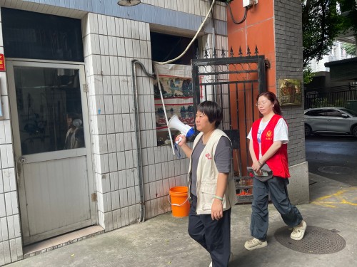 为深化实施新时代“堡垒工程”,充分发挥基层党组织战斗堡垒和党员先锋模范作用,切实筑牢辖区防汛安全防线。2026年7月10日,温泉街道包会领导带队在汤边社区开展防汛专项督导检查。街道包社区干部全员下沉一线,联动社区工作人员、网格员、党员志愿者开展辖区全域隐患巡查。 (10)